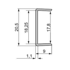 Proﬁl listwy nakładanej PLN-18
