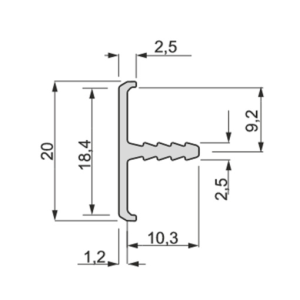 Proﬁl listwy krawędziowej PLW-18S