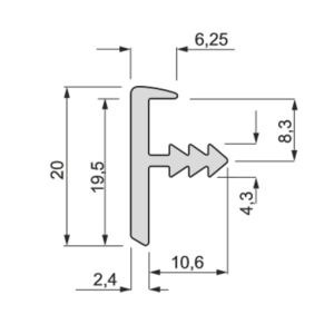 Proﬁl listwy krawędziowej PLW-18