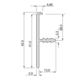 Proﬁl listwy krawędziowej PLW-38