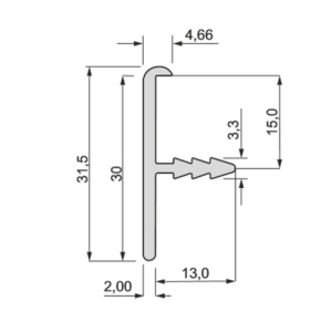 Proﬁl listwy krawędziowej PLW-28