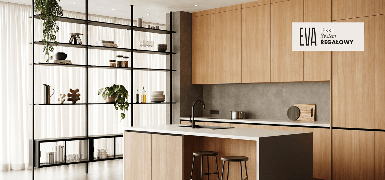 Lekki system regałowy EVA